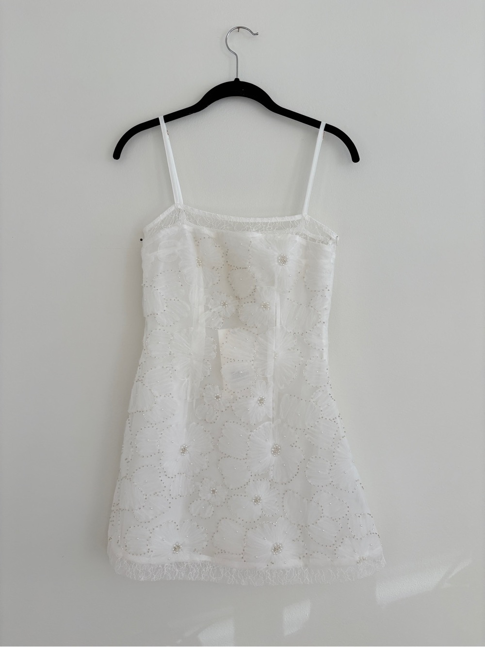 Sabo Skirt Athena Dress - White Tulle and Beaded Flowers, Size Small. NWT